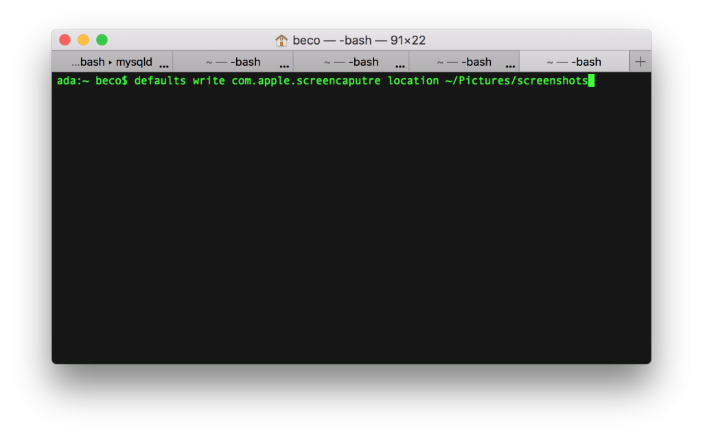 Comando en terminal para cambiar los screenshots